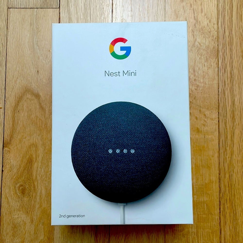 Google Nest Mini. 2nd Generation: Charcoal. New in box. Unsealed.